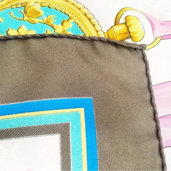 CELINE Paris Carre 90 100% Silk Medallion Ornament Print Square Scarf - Picture 8 of 8